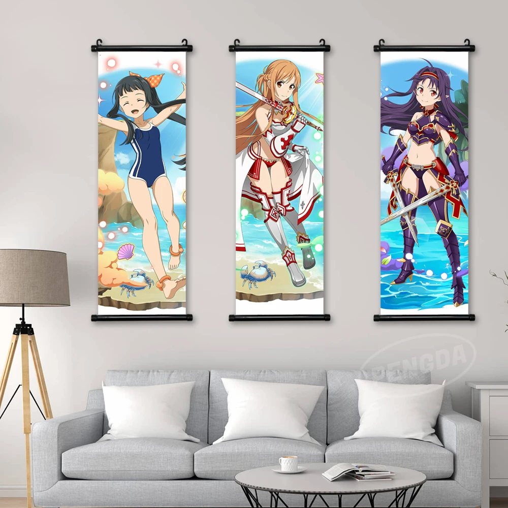 

Canvas Printed Painting Wall Sword Art Online Picture Alice Synthesis Thirty Poster Home Decoration Hanging Scrolls Living Room