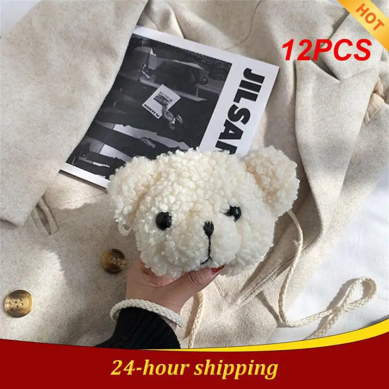 

12 шт., детские плюшевые сумки-мессенджеры с милым медведем