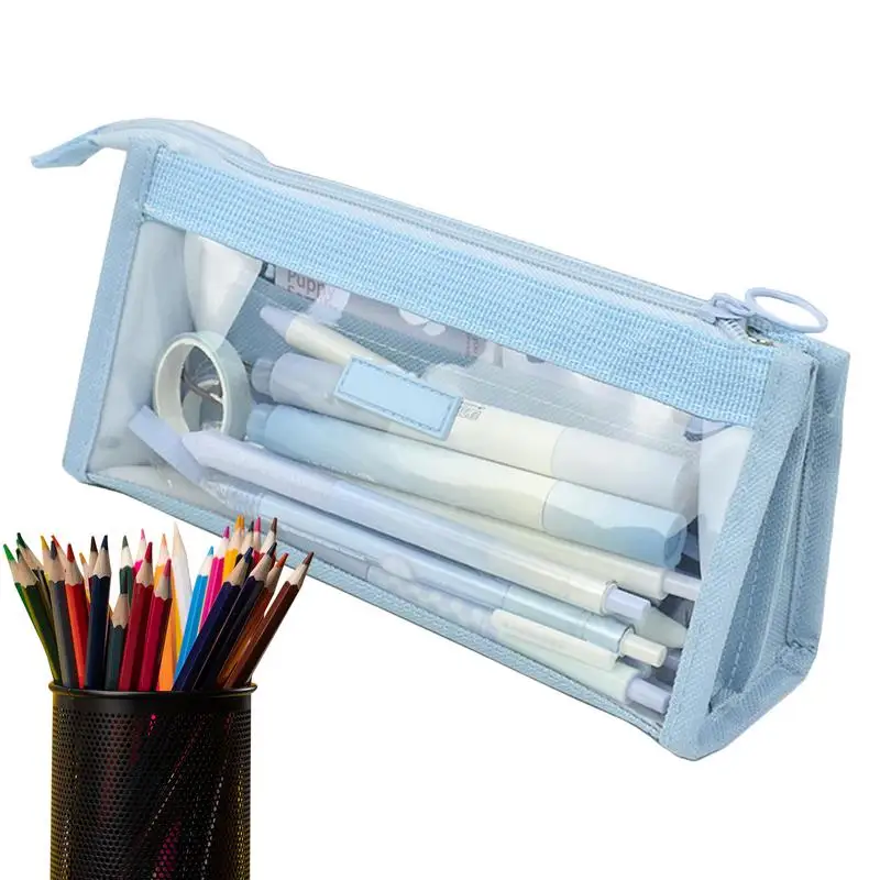 

Pencil Case Durable Pen Case Pouch Stationery Pen Bag Large Capacity Pencilcase Trousse School Supplies Clear Pencil Pouch