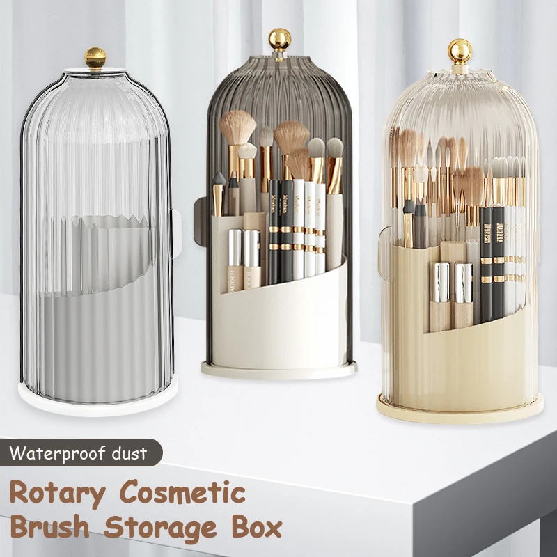 

Organizer Cosmetic Makeup Rotating Eyebrow Lid Lipstick Shadow Box Holder Luxury Brush With Pencil 360° Holder Eye Storage