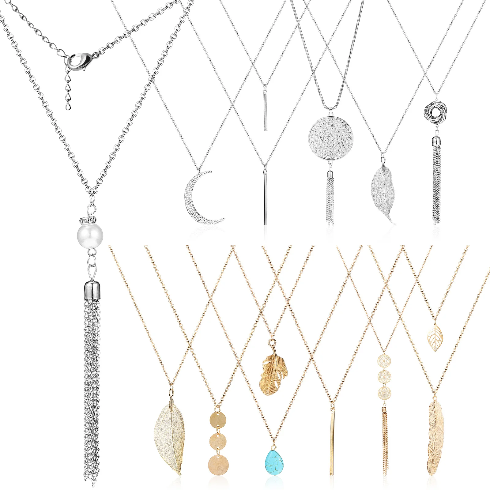 

Long Pendant Necklace Set Tassel Sweater Necklaces Fashion Women Y-shape Costume Jewelry