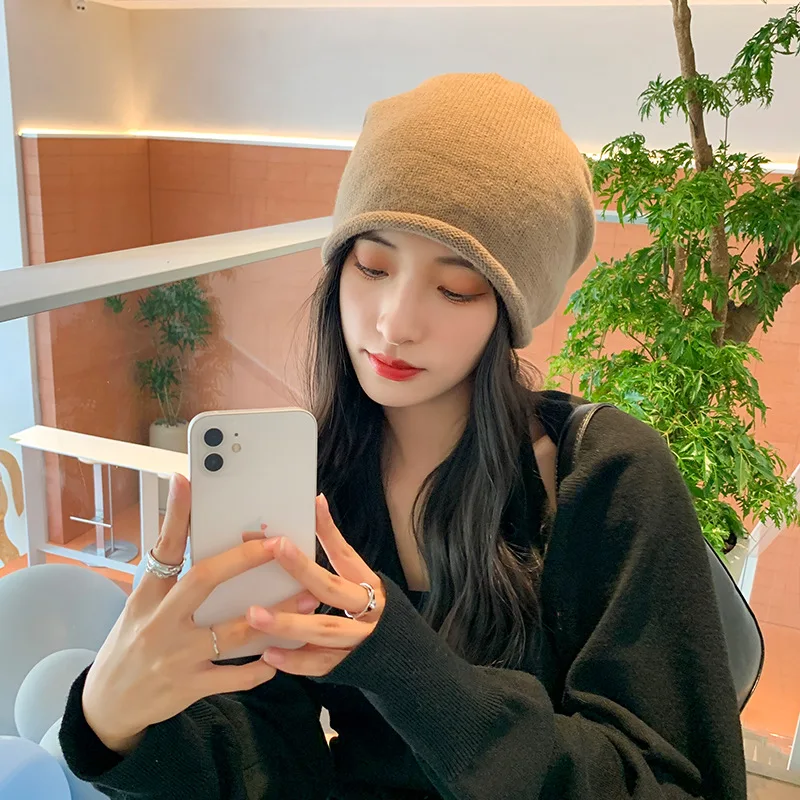 Однотонные шапочки на шнурке для женщин и девочек осенне-зимняя теплая мягкая