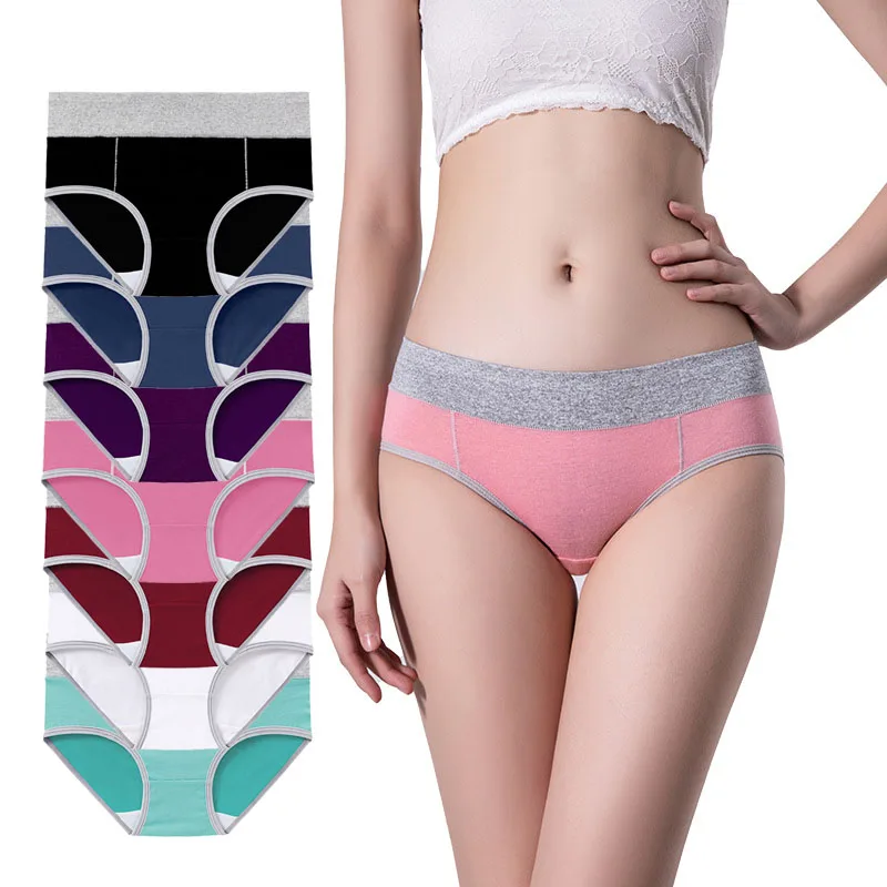 

3pcs/set Women's Cotton Briefs Plus Size Grace Women Underwear Sexy Lingerie Ladies High Waist Patchwork Female Intimates