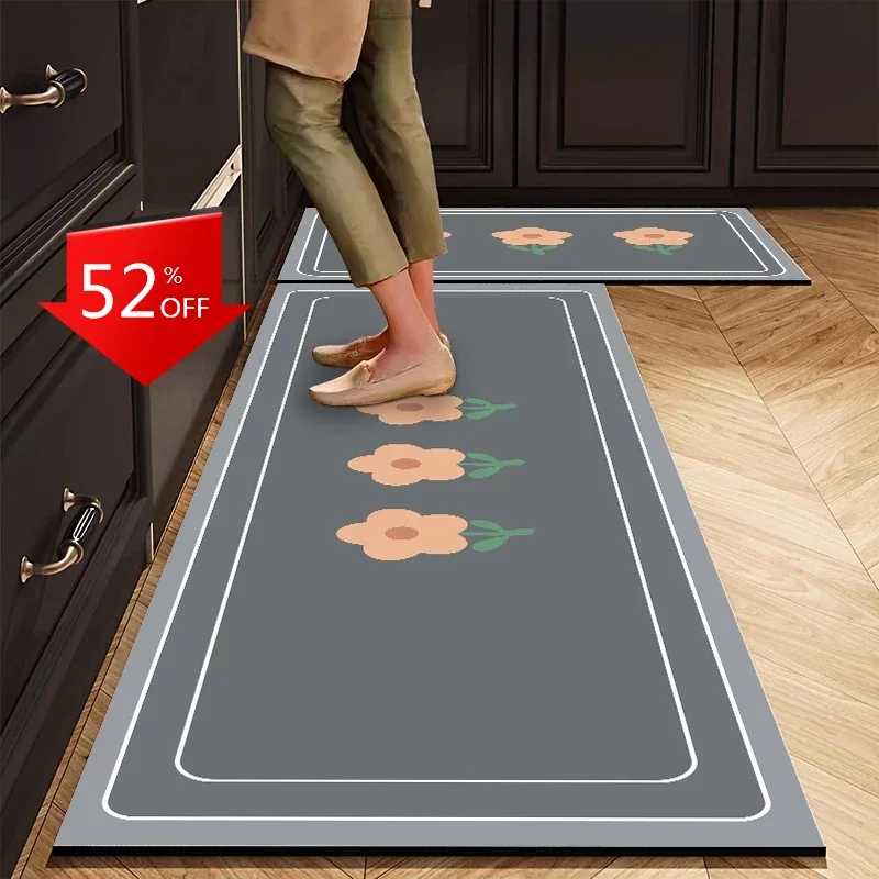 

Kitchen Diatomite Mat Non-slip Long Rug Super Absorbent Floor Mats Printed Carpet for Living Room Entrance Doormat Kitchen Rugs