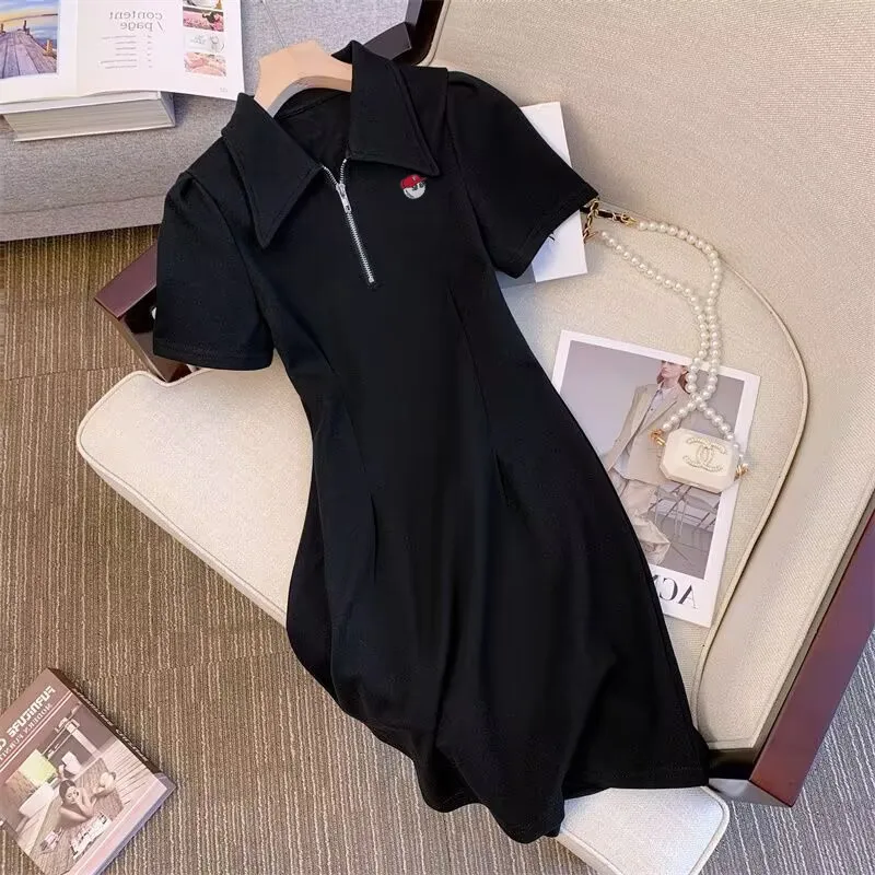 Embroidery LOGO Womens Golf Dress 2023 Summer Malbon New Lapel Dress Women's Casual Golf Clothing Golf T Shirt Womens Golf Wear