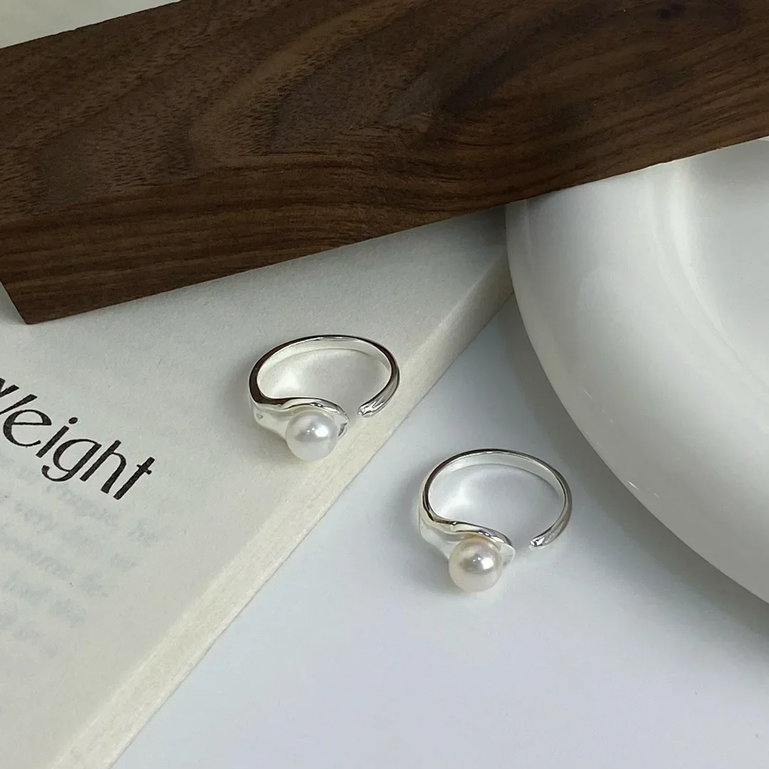 Чистое кольцо корейский стиль Instagram чувствительность пресноводный жемчуг