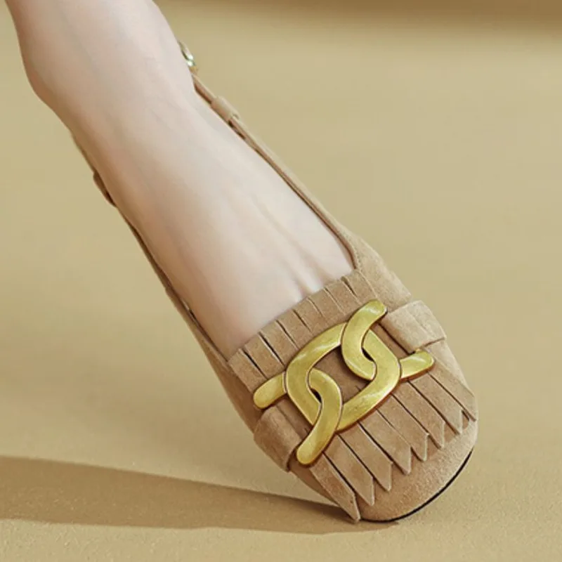 Женские французские сандалии в стиле ретро Baotou темно-зеленые модные