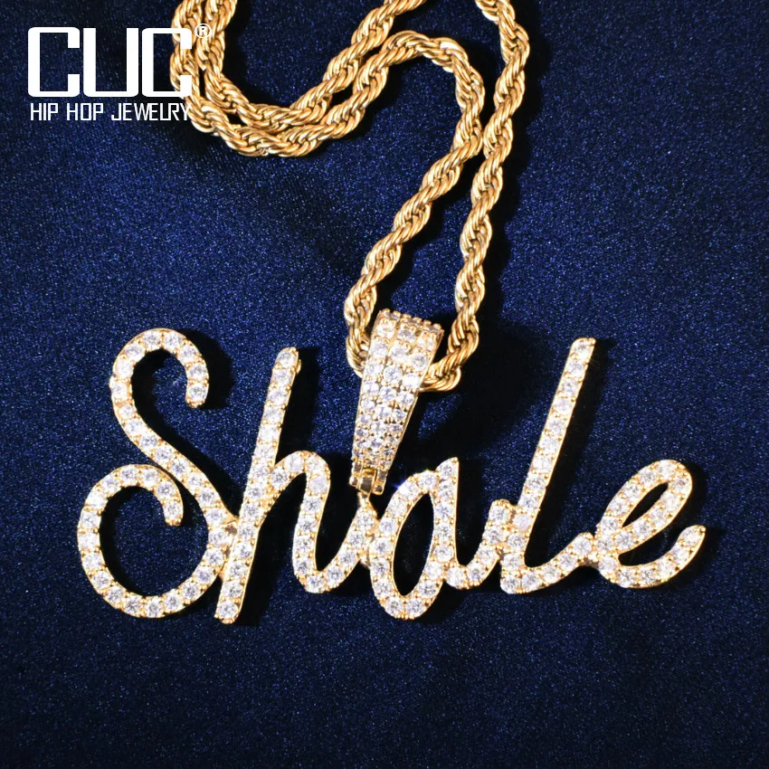 

Индивидуальное однослойное колье CUC с буквенным кулоном, индивидуальное имя, ожерелье, ювелирные изделия, цирконий, хип-хоп цепочка