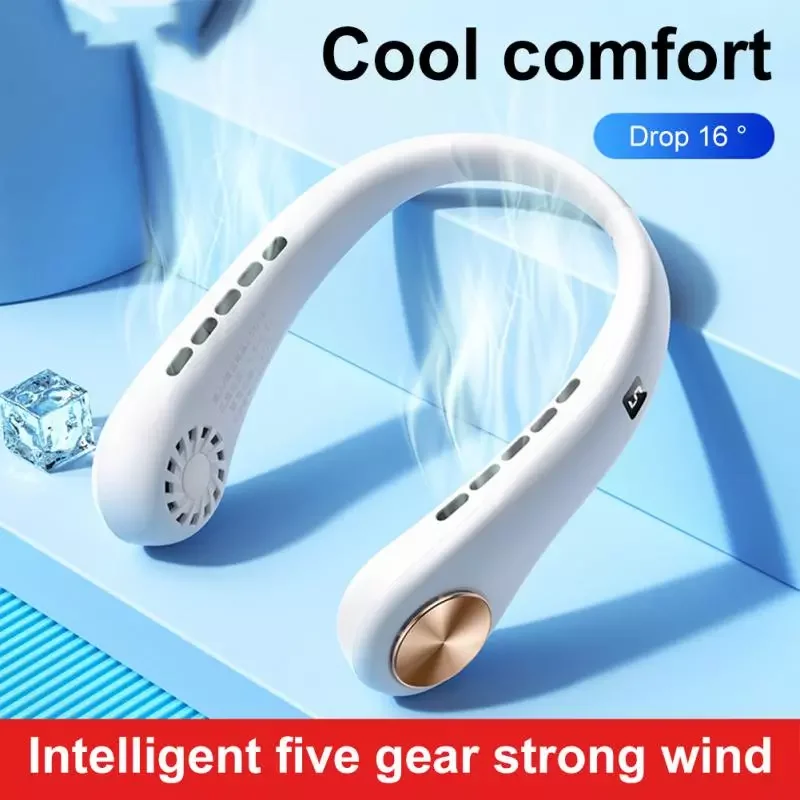 

Портативный шейный вентилятор 360 градусов, USB Перезаряжаемый охлаждающий вентилятор, Haning шейные вентиляторы, воздушный кулер, цифровые безл...