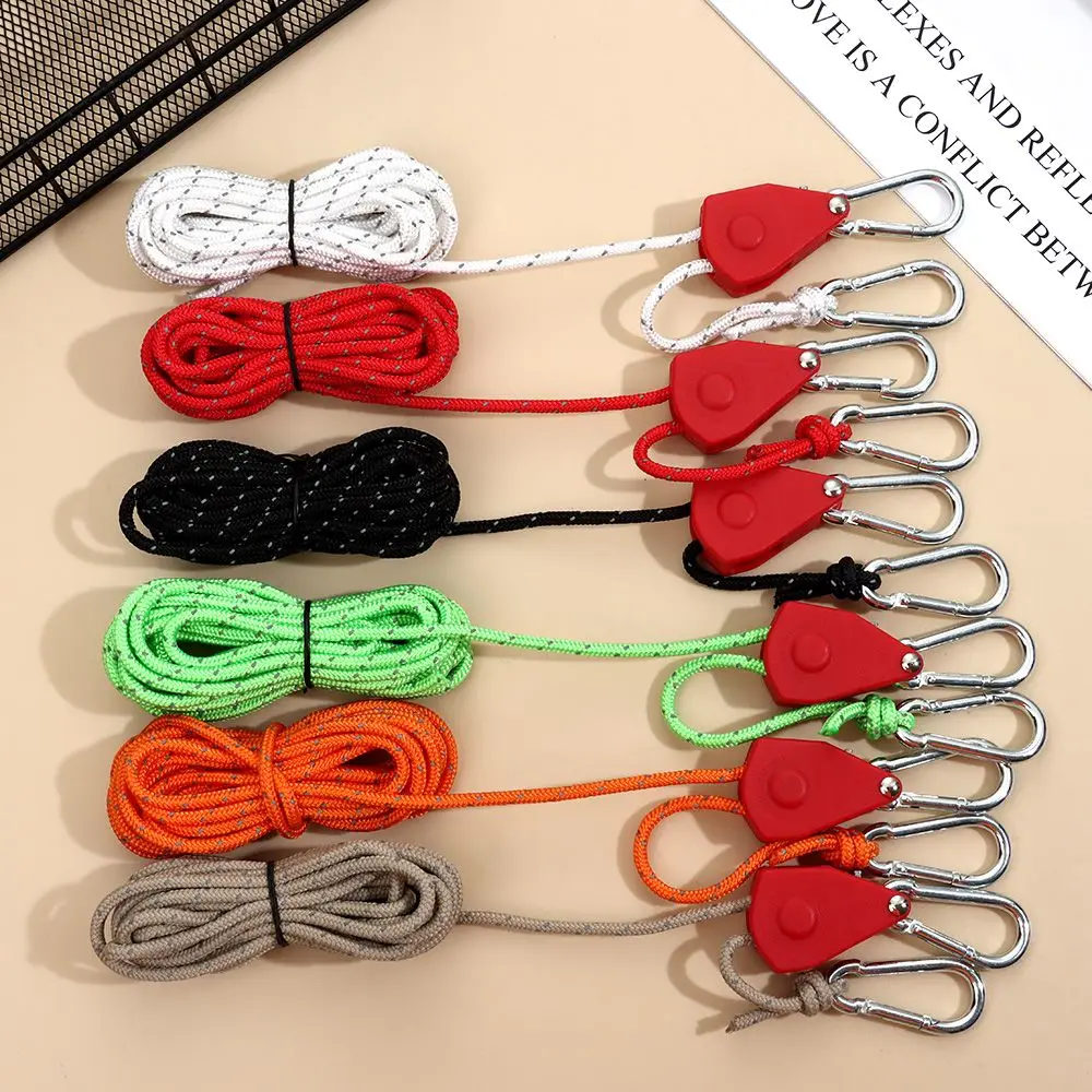

Wind Rope Lights Lifting Camping Tool Ratchet Hangers Tent Rope Tensione Fixed Buckle Pulley Adjustable Rope Fastener