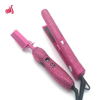 2 in 1 hot comb straightener set for wigs pink bling crystal flat irons curling irons peigne chauffant lisseur styling tools