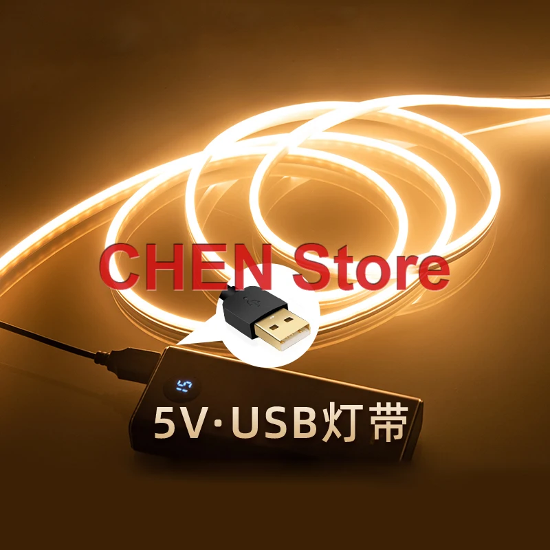 Светодиодная перезаряжаемая светильник вая полоса 5 в низкое напряжение сверхъяркая батарея Usb гибкая неоновая силиконовая Ssoft светильник вая полоса без подключения