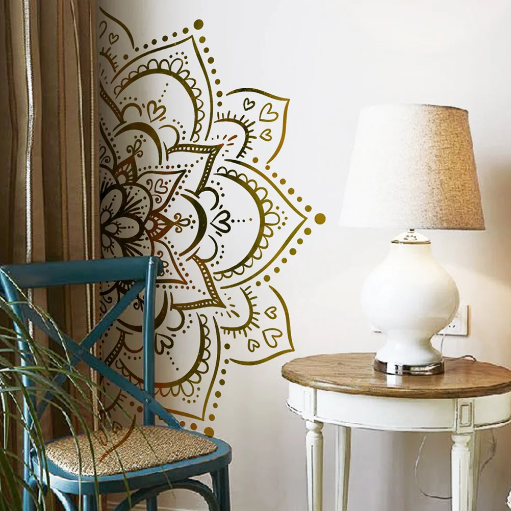 Настенная Наклейка с имитацией мандалы цветок настенные наклейки самоклеящиеся