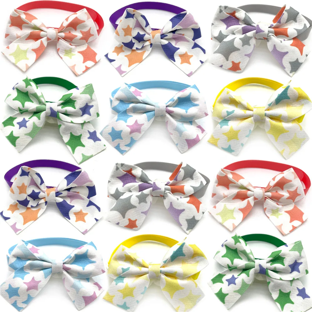 

50/100pcs Dog Bow Ties Star Pattren Pet Supplies Small Dog Cat Pet Bowtie Adjustable Collar Neckties Dog Grooming Accessories