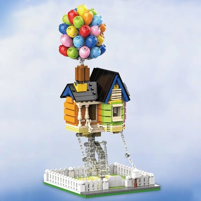 

New Cute City Expert Architecture Flying Balloon House Tensegrity Sculptures Modular City Building Blocks Friends Children Toy