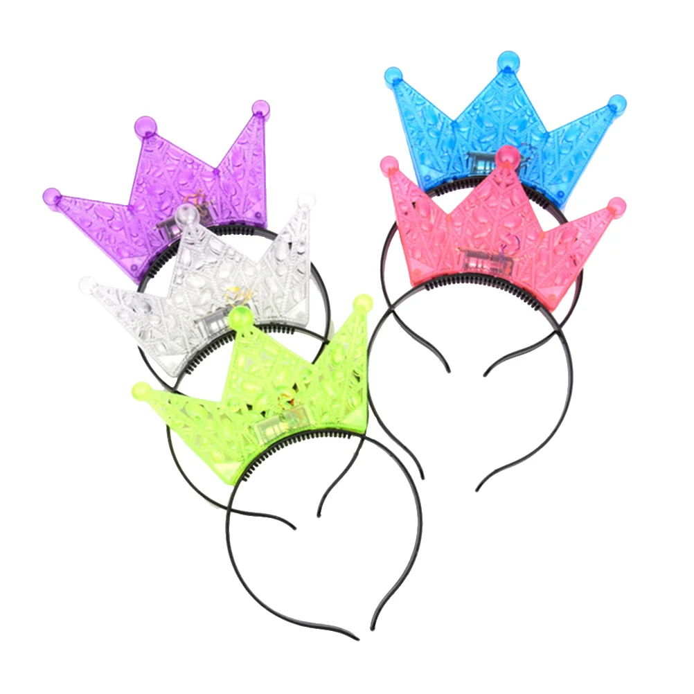 

5 Pcs Princess Costumes Girls LED Headwear Creative Headband Crown Shining Miss