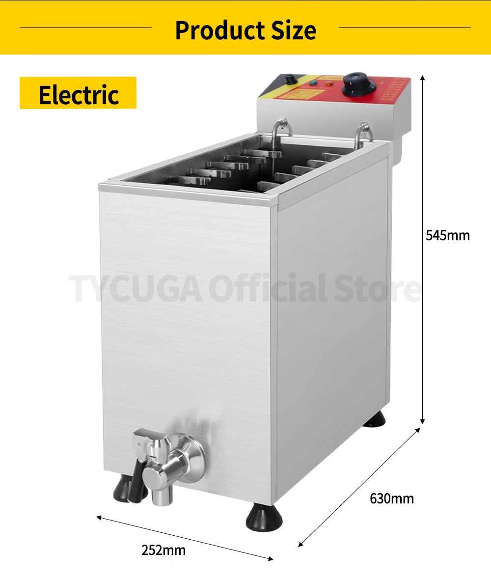 

Коммерческая автоматическая фритюрница большой емкости 25/21 л, электрическая фритюрница для хот-догов, глубокая корейская фритюрница для кукурузных собак, машина для закусок