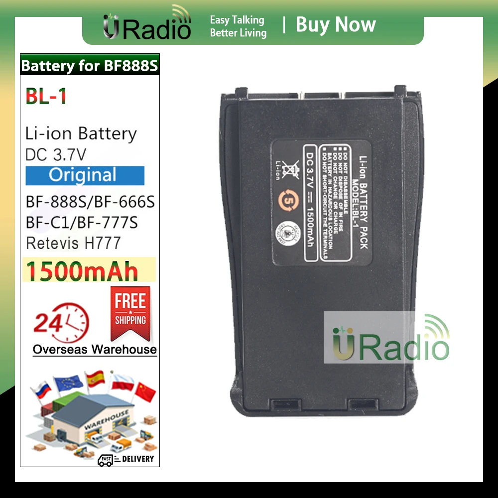 

Original BF-888S Battery BL-1 Charger for BF-666S BF-C1 Compatible with H777 H-777 BF-777S RT21/RT24/H777S/RT24V/RT28/RT53 Radio