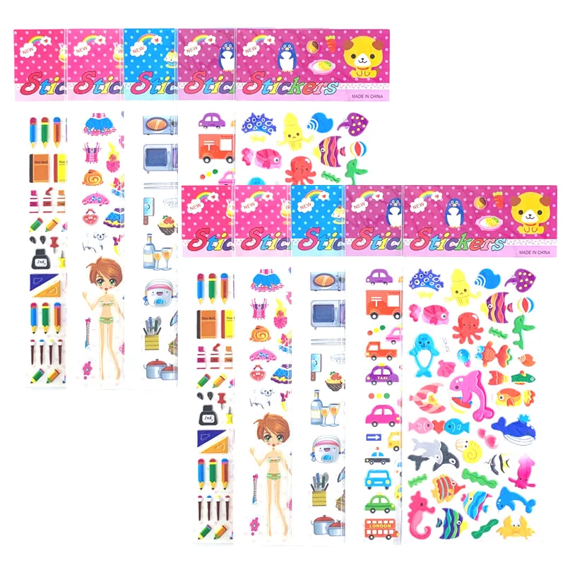 

10 листов/набор, Детские наклейки с мультяшными животными