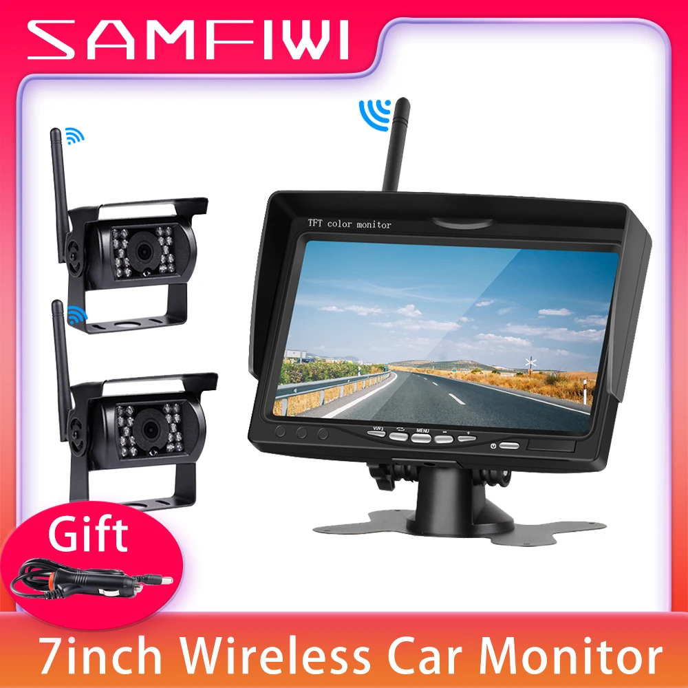 High Definition Wireless Truck Car Monitor 7" CMOS IR Night Vision Reverse Backup Wifi Camera Parking System