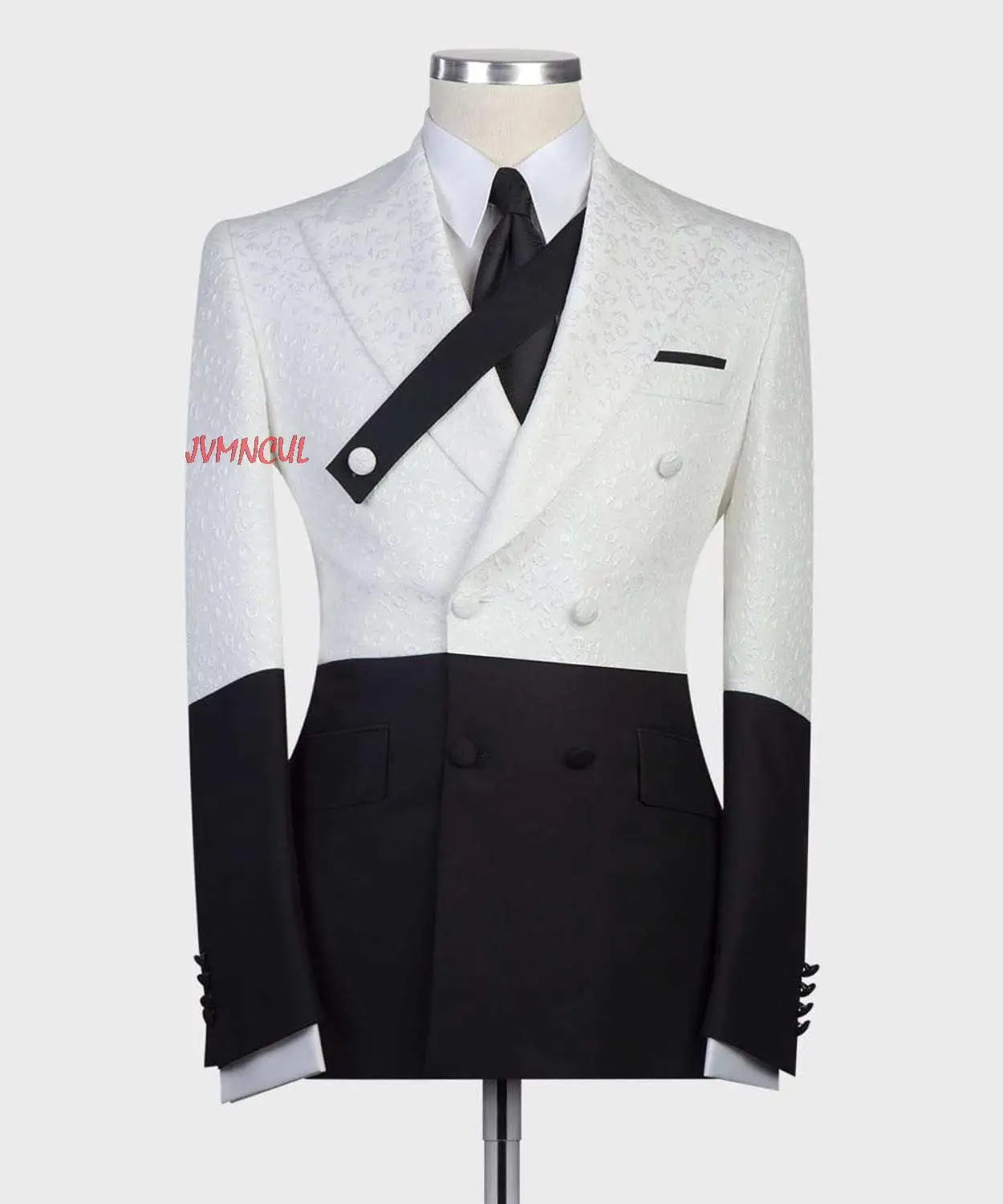 

Мужской костюм из двух предметов, белый и красный блейзер для смокинга с черными брюками