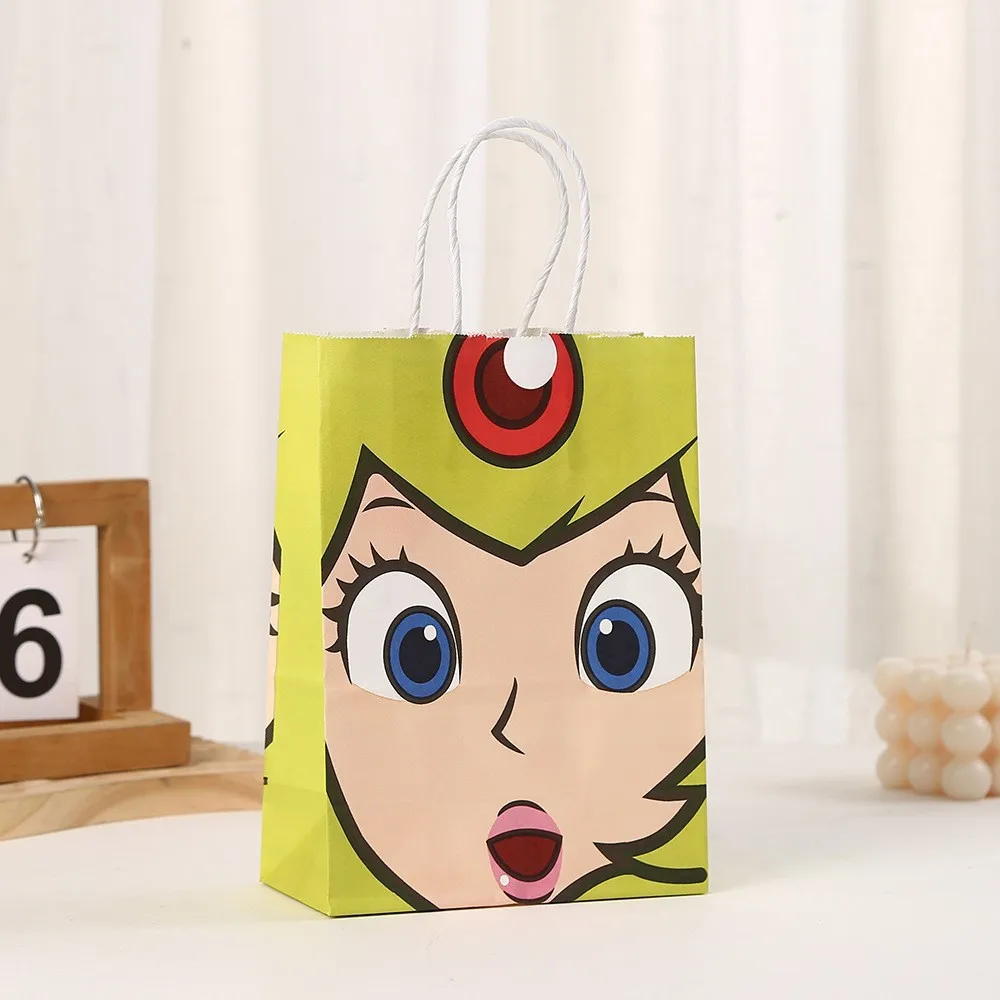 Super Mario Bros Bowser Luigi Goomba аниме фигурка крафт-бумага подарочная сумка для покупок с