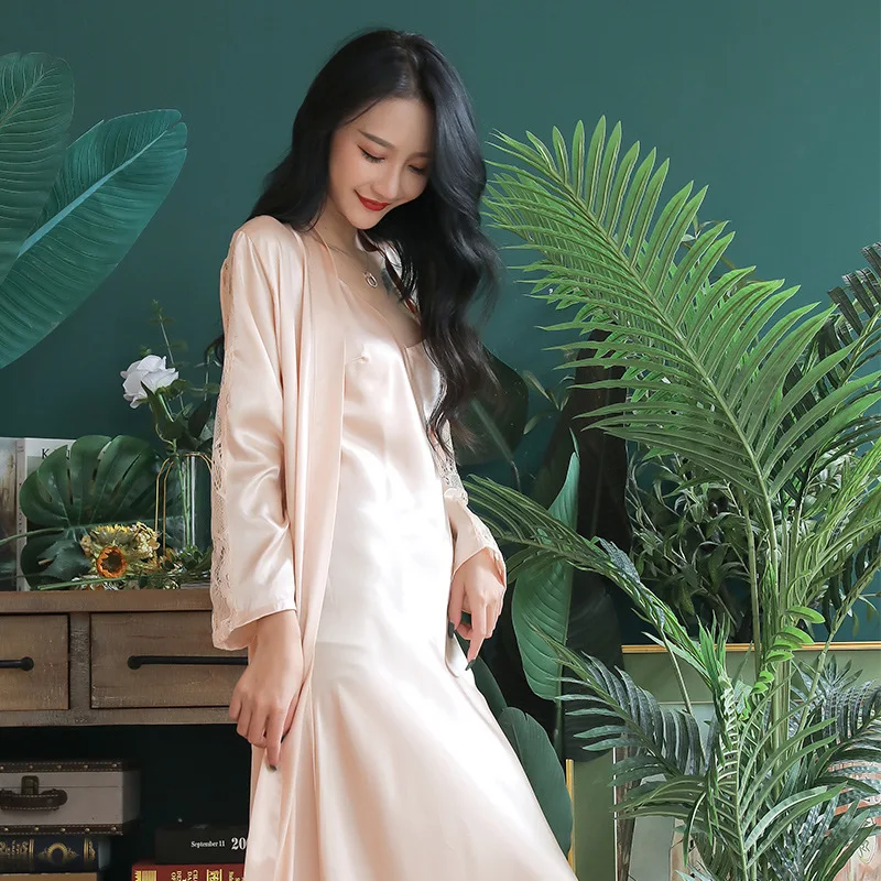 Женская атласная Ночная сорочка с V-образным вырезом | одежда