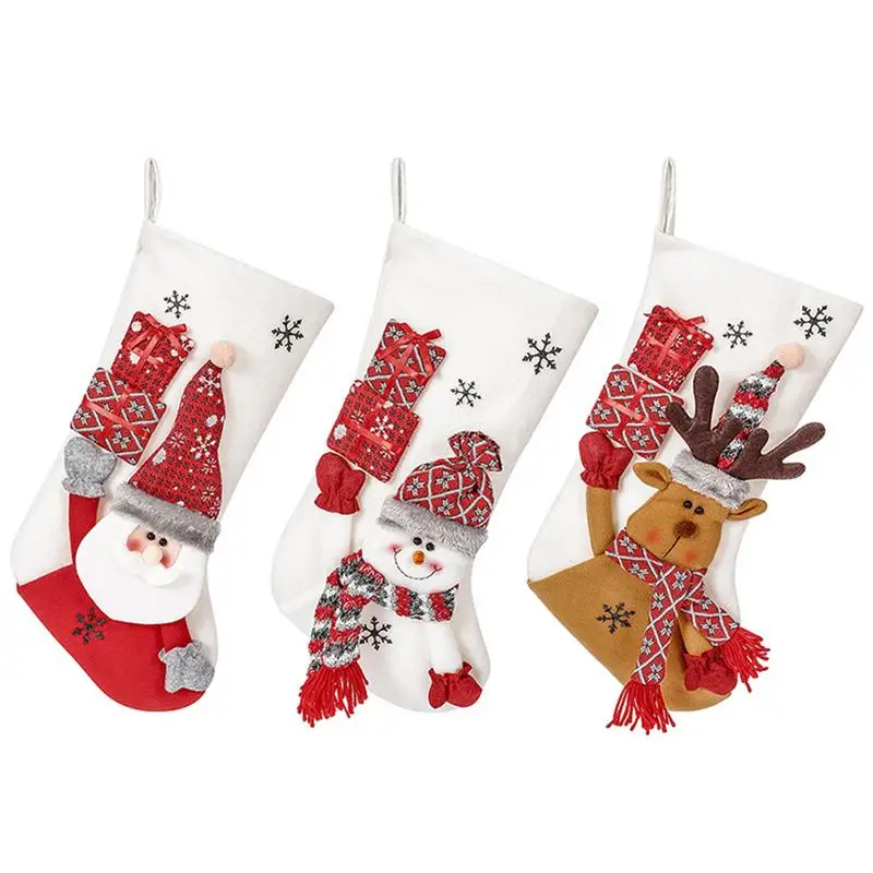 

Fireplace Christmas Stockings Haning Stocking For Christmas Tree Christmas Socks With Christmas Decorations For Family Holiday