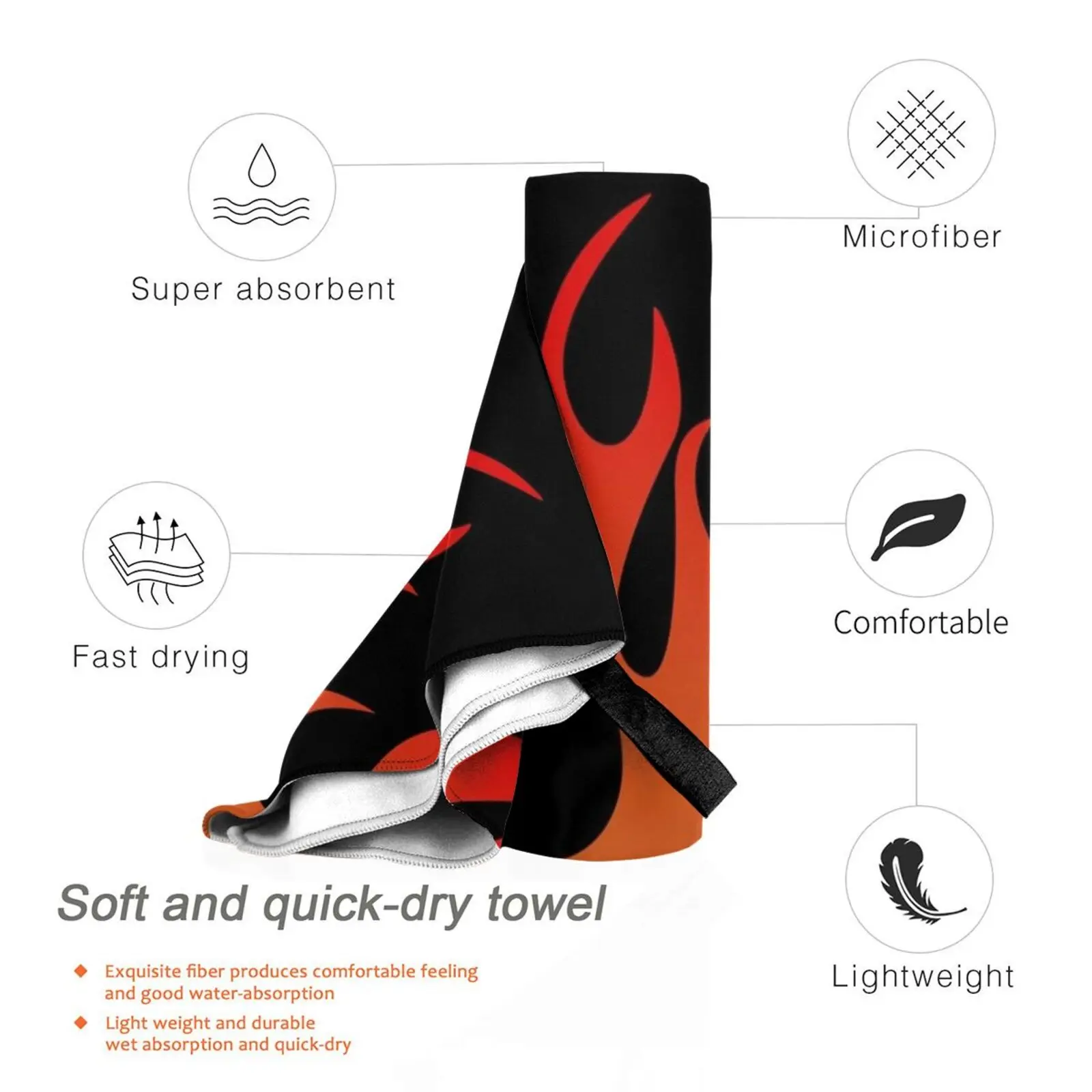 Горячее пламя банное полотенце пляжная Подушка горячее огненный огонь |