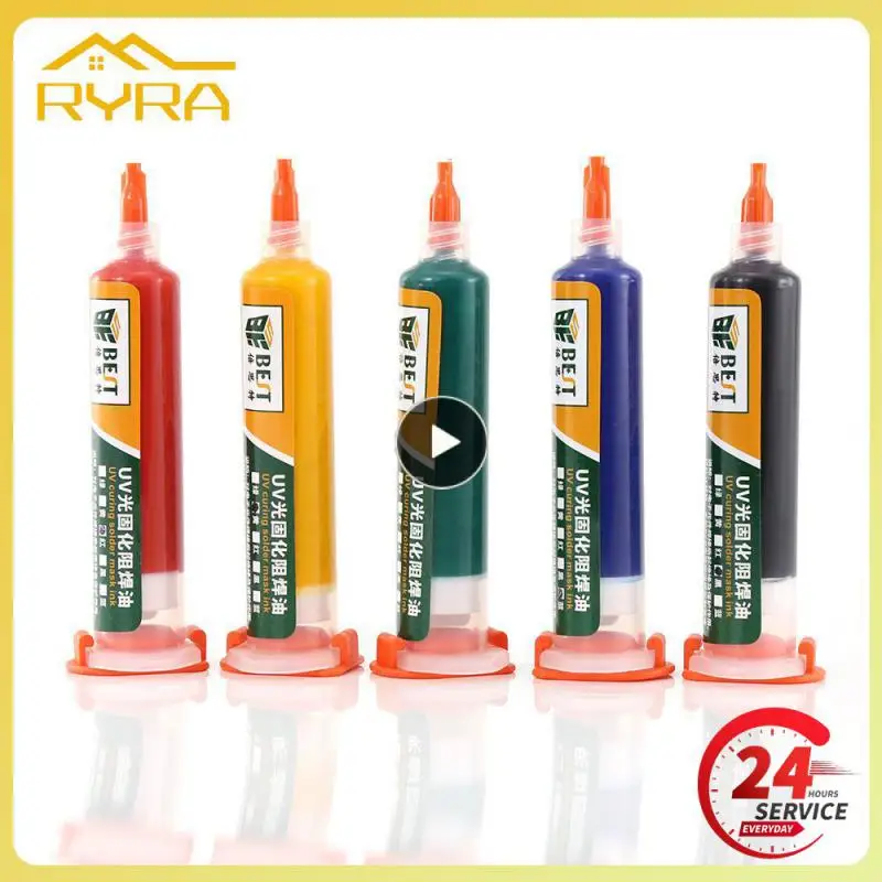 

5 Colors 10CC UV Curable Solder Mask PCB Circuit Board Paint Welding Fluxes Oil Insulating Protective Paint With Needle Head