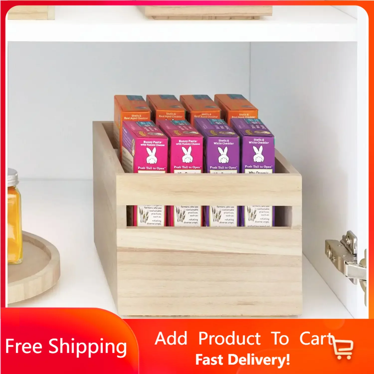 

Natural Paulownia Wood Storage Bin with Handles, 10" L X 7.5" W X 6" H, Storage Containers, Storage Box, Storage Rapid Transit