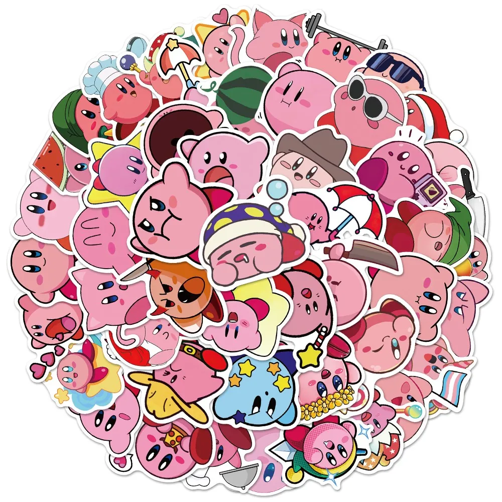 

10/20/50pcs Anime Kirby Cartoon Graffiti Stickers Pvc Waterproof For Guitar Bicycle Skateboard Phone Laptop Decal Toy Gift