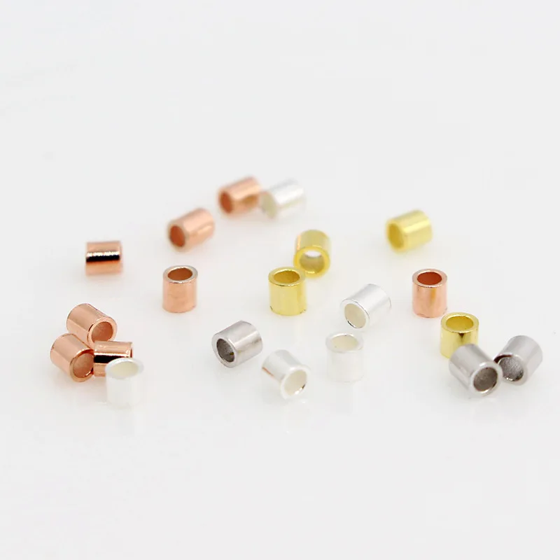 S925 Sterling Silver Positioning Small Round Tube Latch DIY Accessories Material Beads Separation Straight Tubes 10 Pieces / Bag