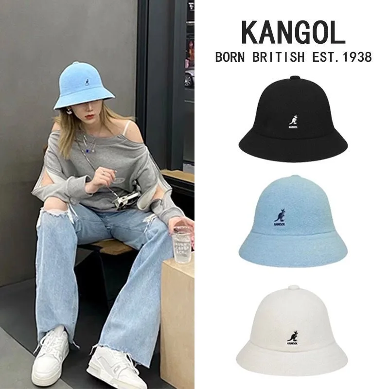 

High quality KANGOL fisherman hat women's spring and summer breathable dome basin hat solid color embroidery sun hat 15 colors