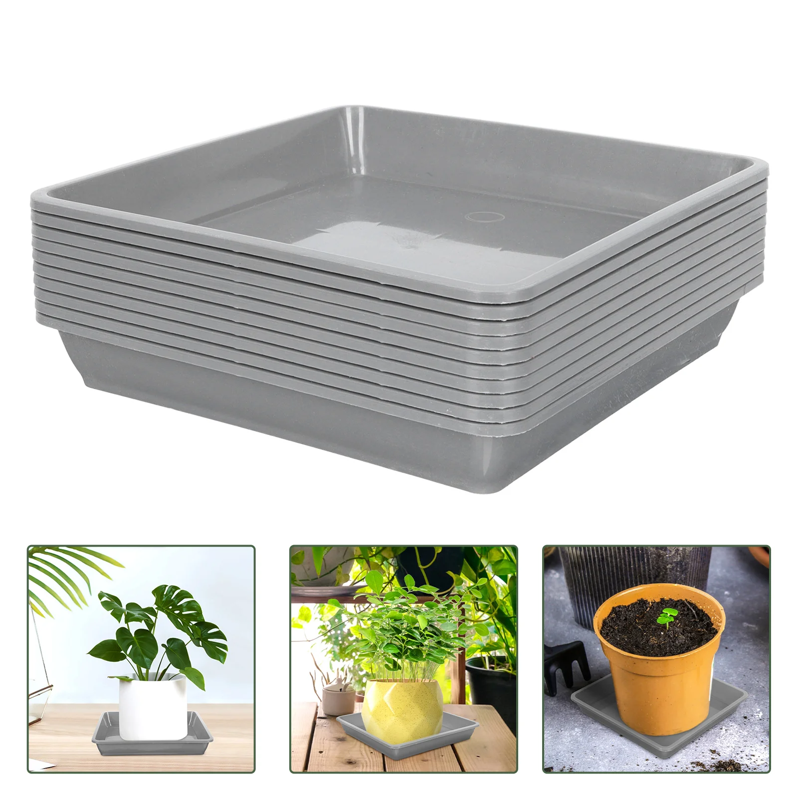 

10 шт., пластиковые подносы для цветочных Горшков