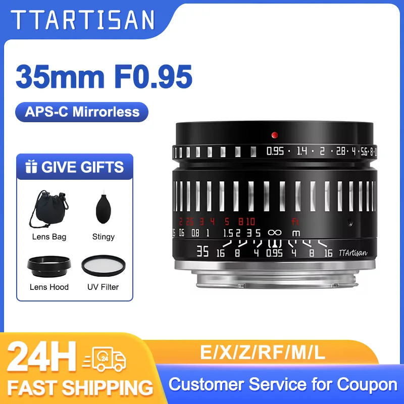 TTArtisan 35 мм F0.95 APS-C супер Большая диафрагма ручная фокусировка объектив для Sony E