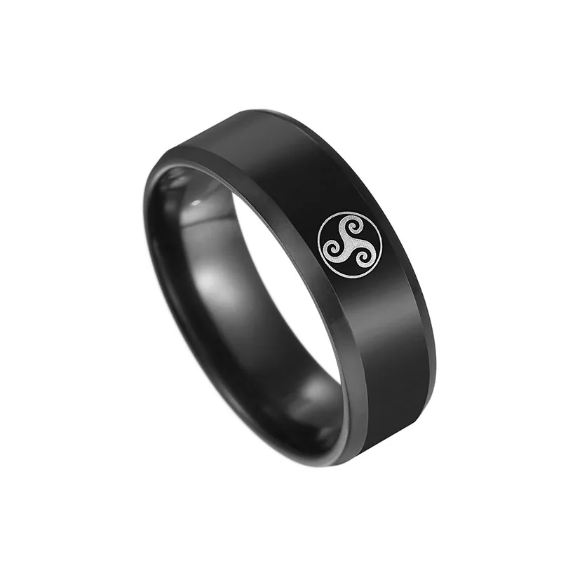 

Novelty Stainless Steel Teen Wolf Logo Ring For Men Women 8mm Punk Style Movie Ring Resistance To Fade