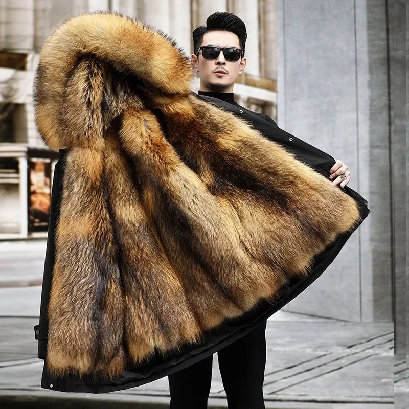 Pai Overcome мужское длинное меховое пальто Marten со специальным мехом в одном толстое