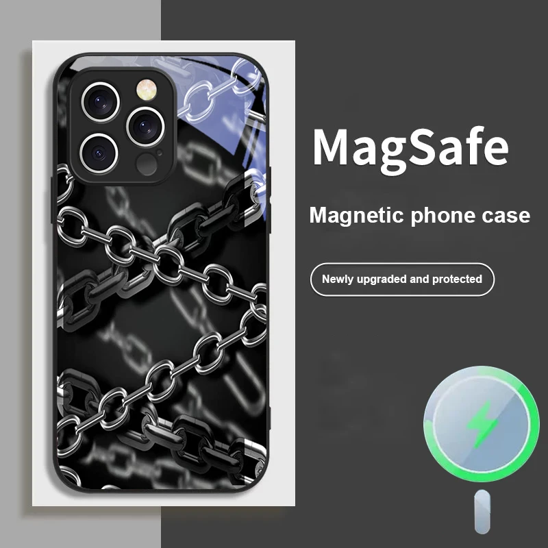 Фото выиграйте быстрого успеха для iPhone 16 15 P ro 14 13 Plus 12 mini 11 Pro Max XR Xs X 7 8 22 16E 16ProMax Стеклянный чехол для телефона Magsafe №2