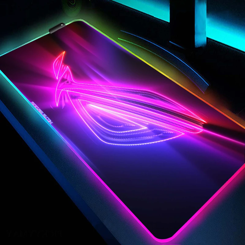 

Игровой резиновый коврик для мыши Asus Rog, большой игровой коврик для мыши, RGB, HD, с подсветкой и светодиодной подсветкой