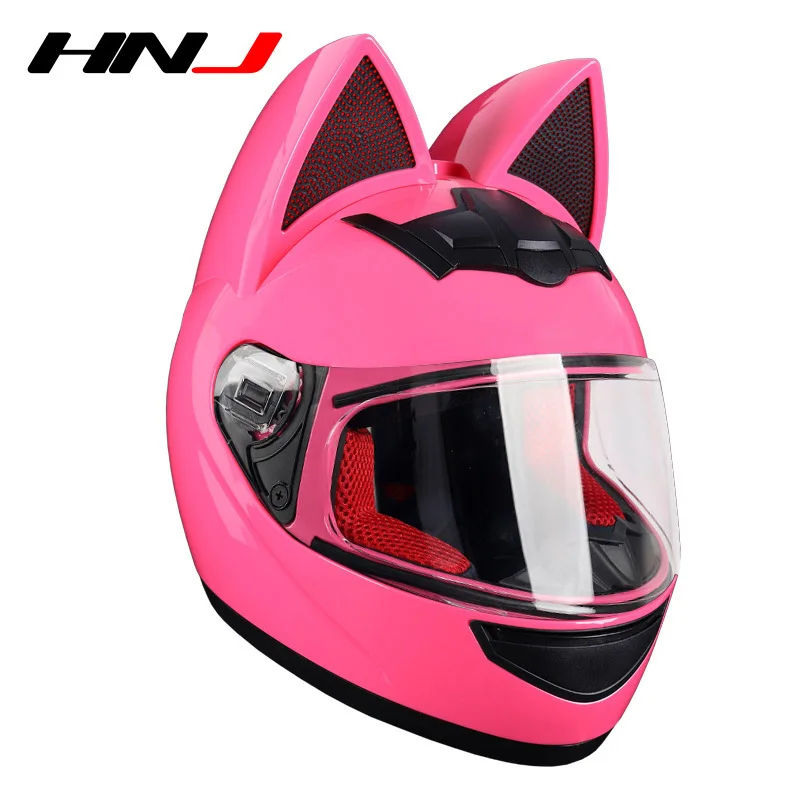 Мотоциклетный шлем с кошачьими ушками для женщин и девушек Подарок на все лицо