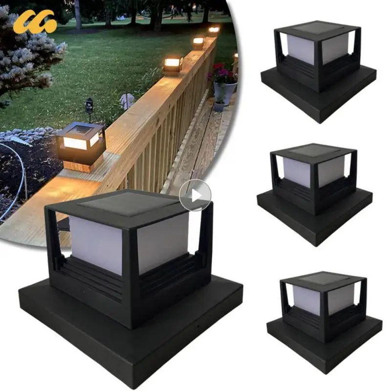 

4pcs Solar Post Light Patio Fence Gate Street Lamp Waterproof Solar Light For Porch Stairs Lawn Courtyard Garden Outdoor Decor