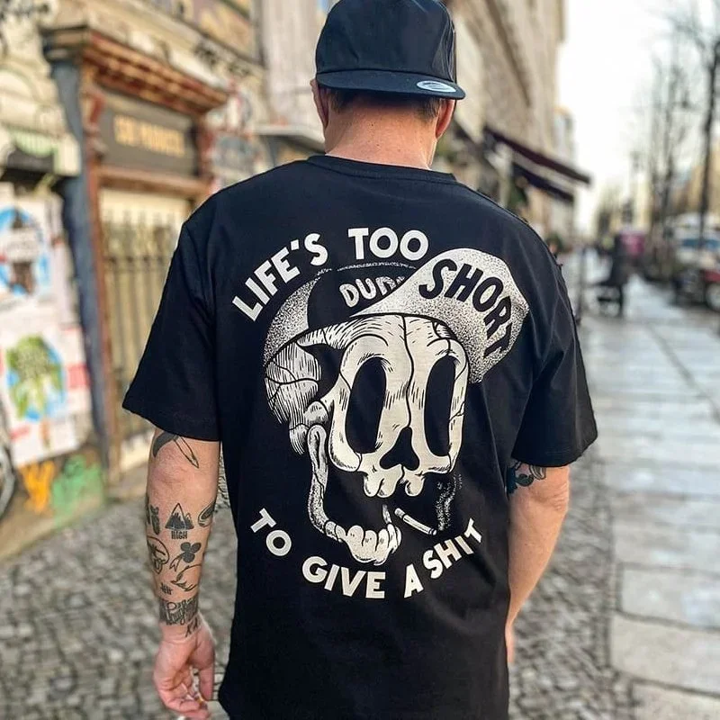 Футболка мужская с графическим принтом модная Свободная рубашка рисунком черепа