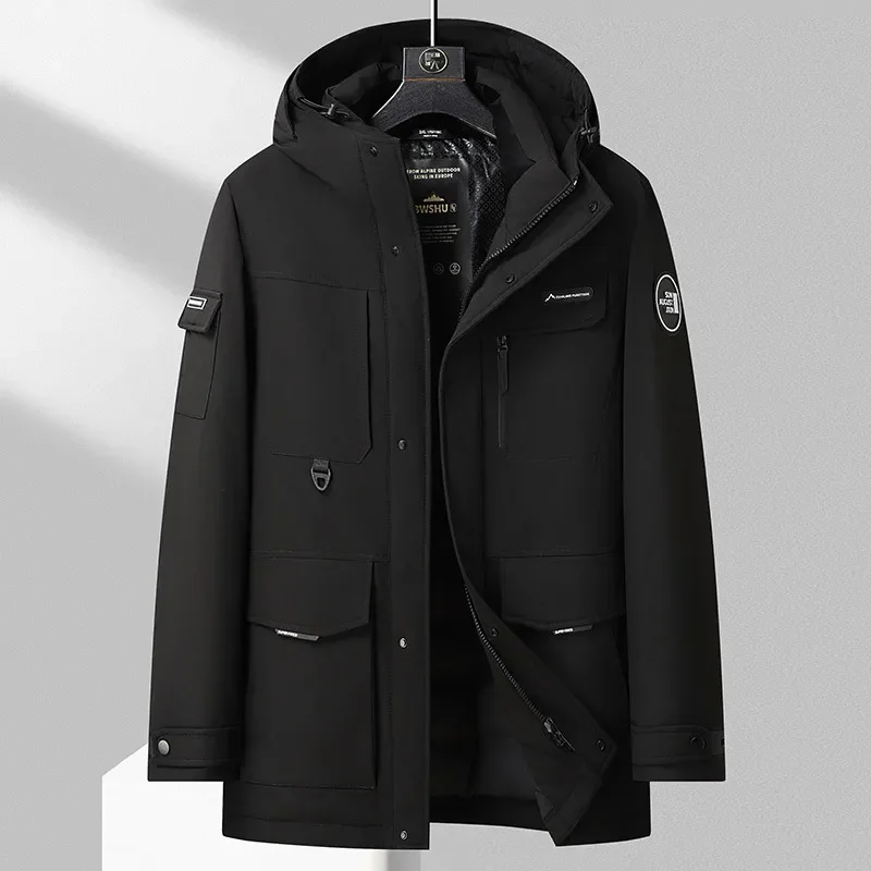 New Arrival Fashion Suepr Large Winter Male Youth Medium Long Hooded Workwear Down Jacket Plus Size 3XL 4XL 5XL 6XL 7XL 8XL9XL