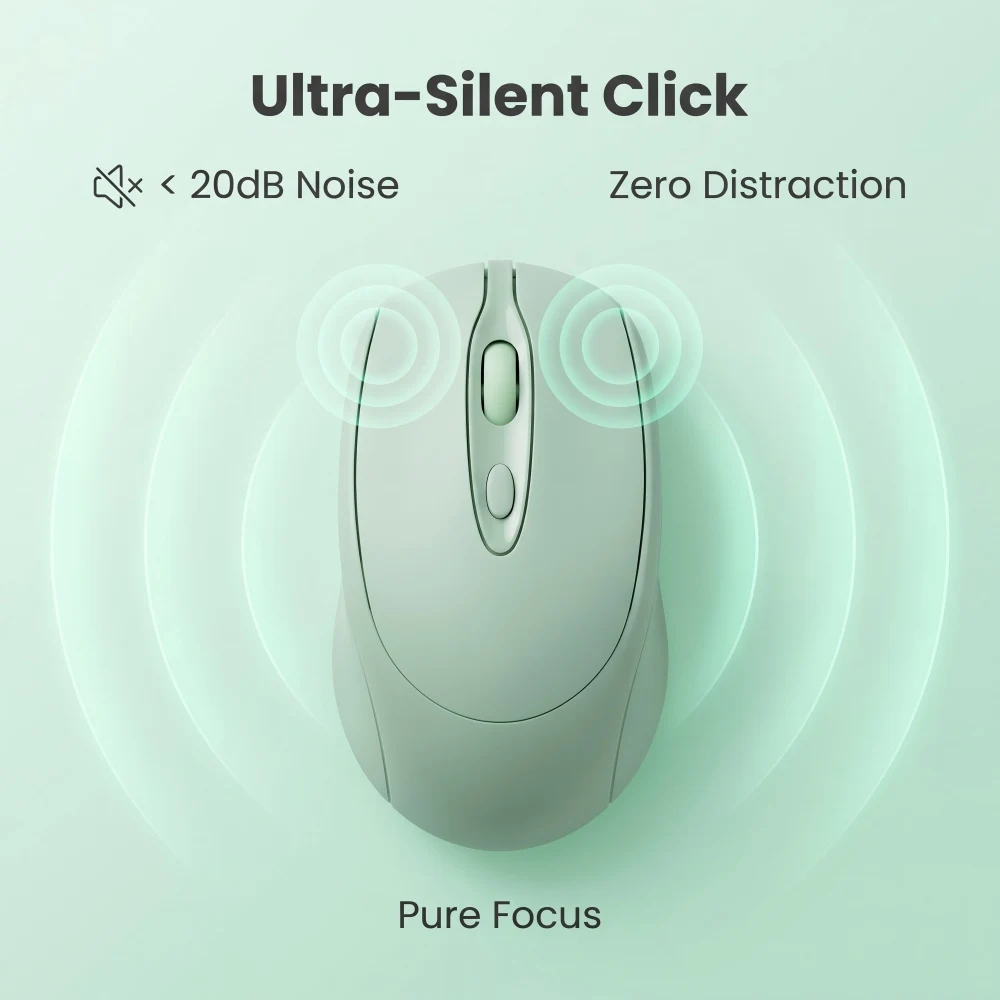 Фото Беспроводная Bluetooth-мышь NULOXO, перезаряжаемая, бесшумная, тонкая, Type-C 2.4G для iPad, Mac, ПК, ноутбука, планшета, Surface, зеленая №3