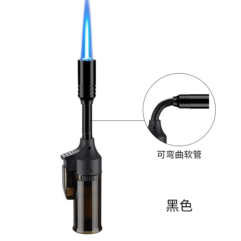 

New Type Hose Butane Gas Spray Gun Lighter 360° Free Rotation Turbocharged Blue Flame Welding Torch Cigarette Lighter Gift