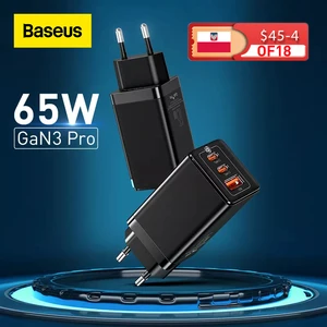 baseus 65w gan3 usb type c charger upgraded phone adapter charger for iphone 13 12 with qc3 0 pd fast charging for xiaomi laptop free global shipping