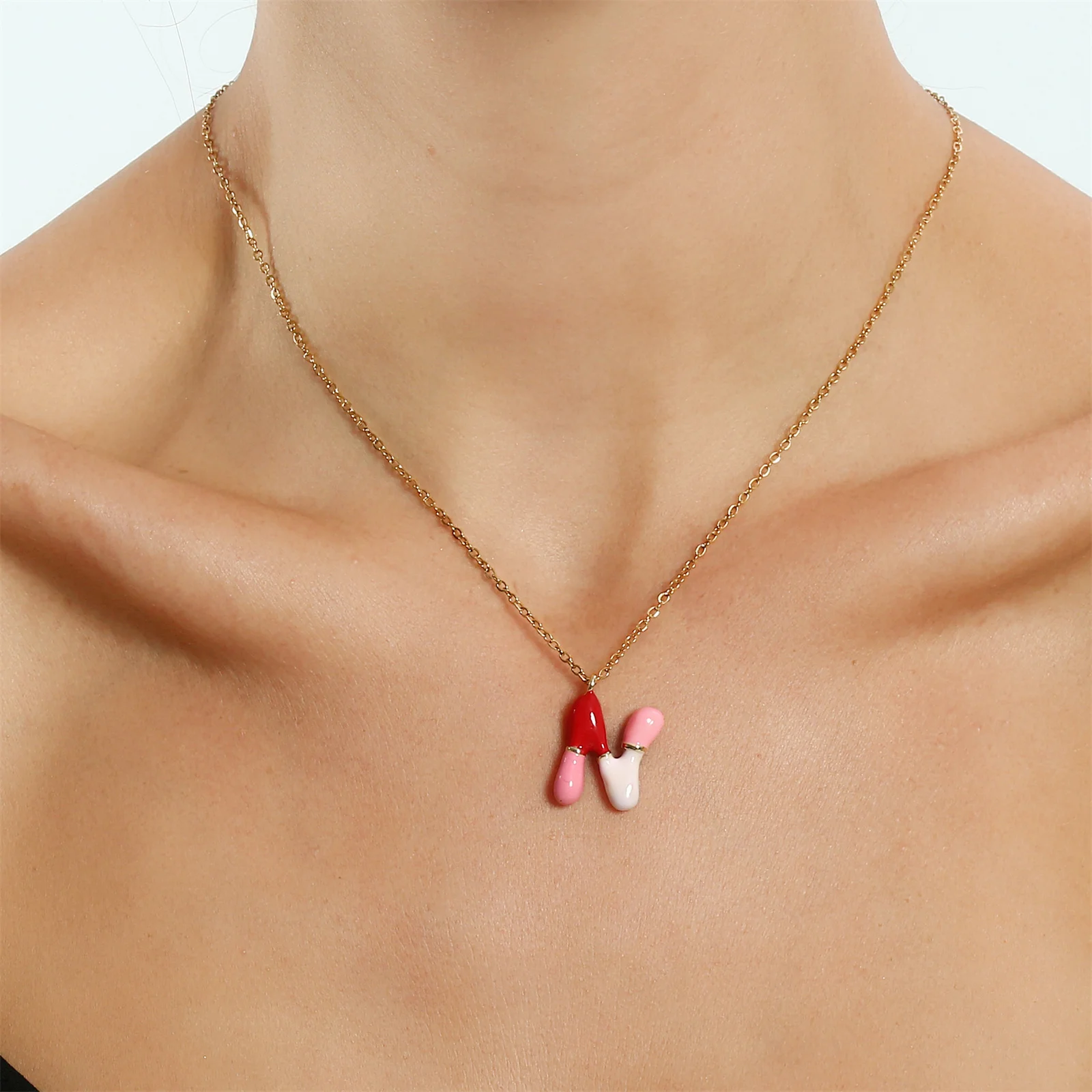 Женское ожерелье с подвеской в виде буквы английского алфавита 26 дюймов