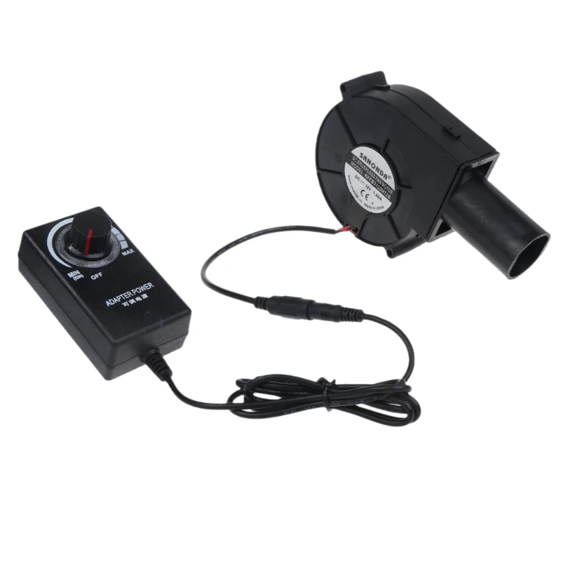 

9733 BBQ Fan Cooking Turbo Blower AC110-240V 12V 97mm for Barbecue Picnic Camping Fire Stove Fans w/ Power Adapter
