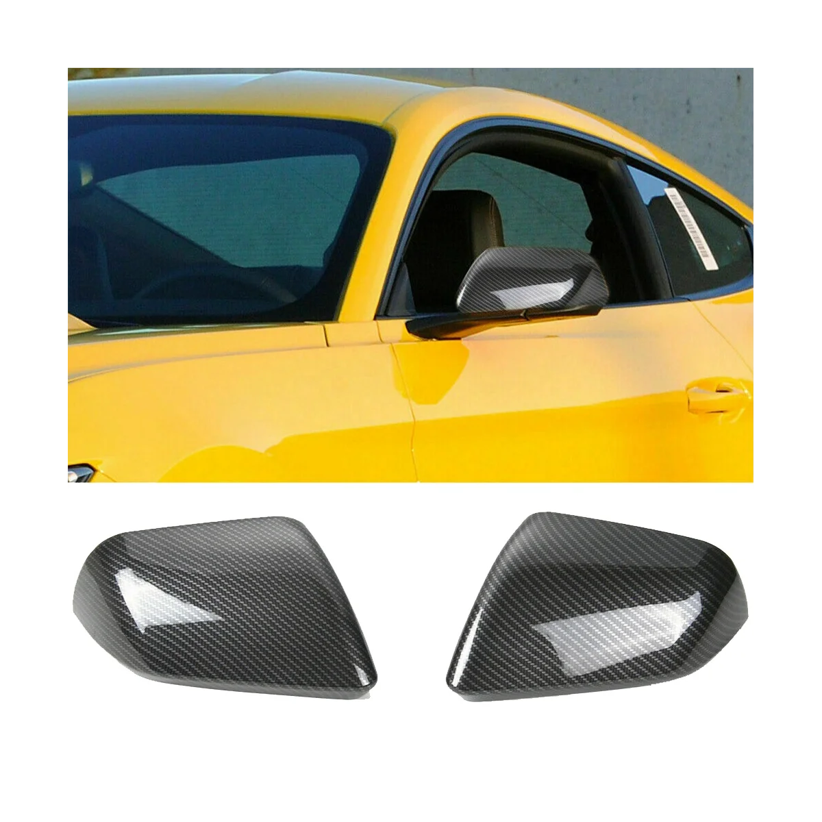 Чехол для зеркала заднего вида из АБС-углеродного волокна Ford Mustang 2015-2020